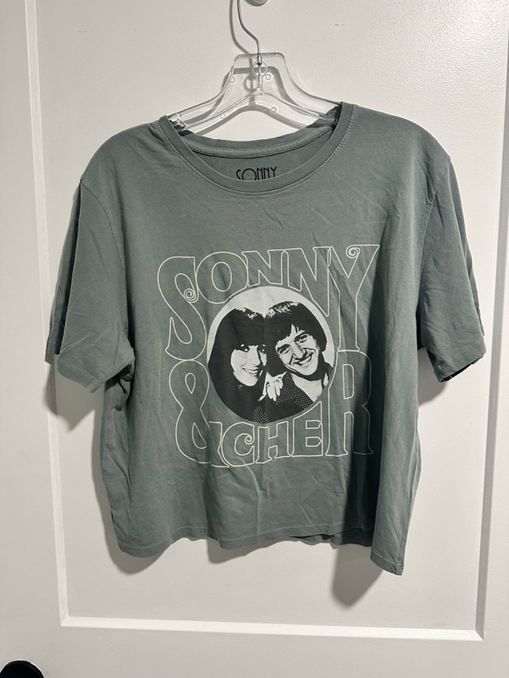 Sonny & Cher Graphic Tee - Sage Green